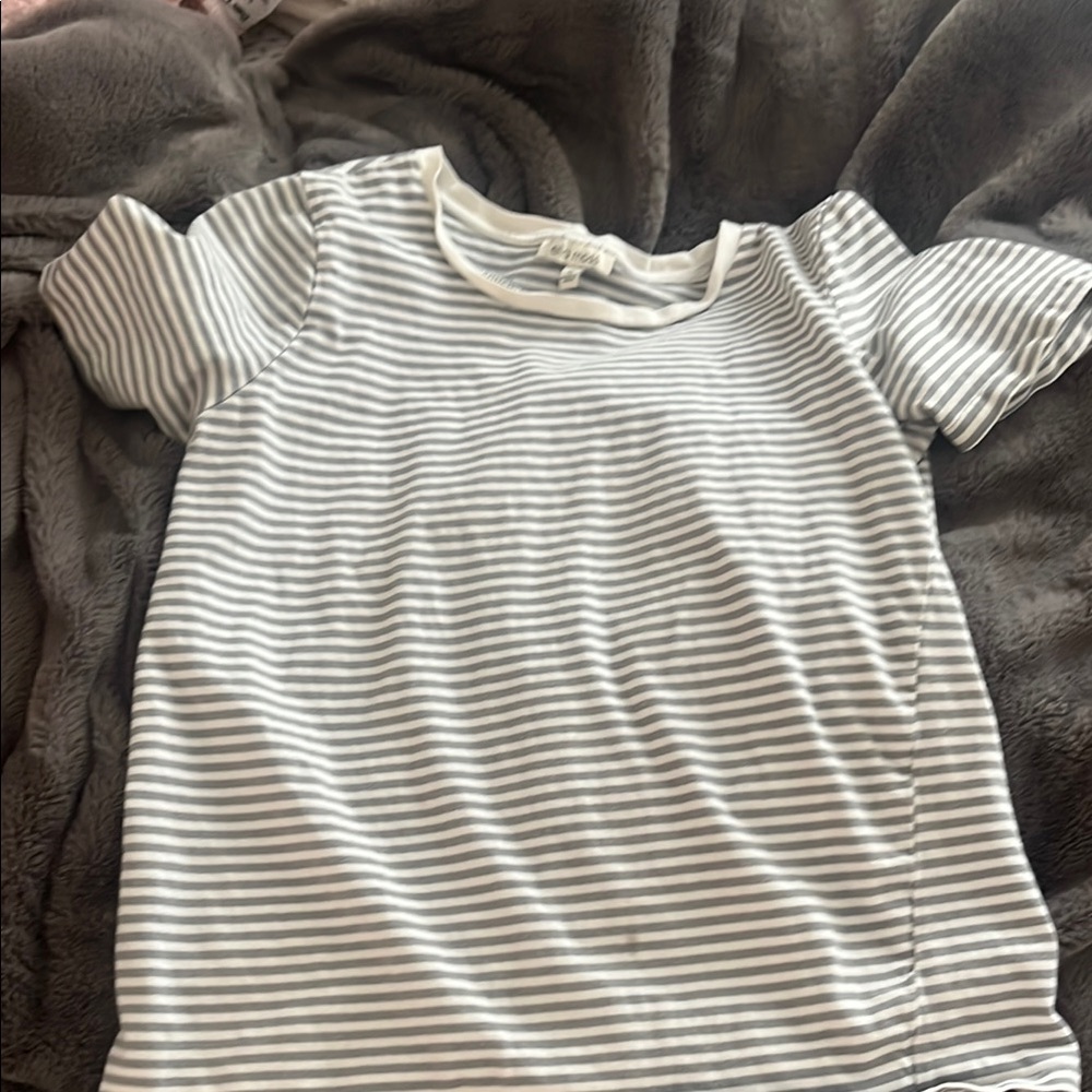 Striped Gray and White Kids Shirt